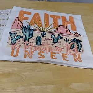 Faith theme - desert/cactus motif pillow cover
